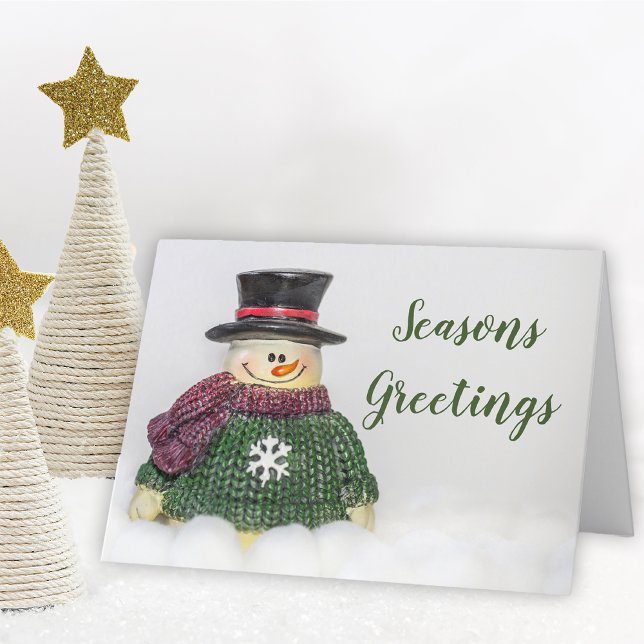 Snowman Holiday Card (Season's Greetings Snowman Holiday Card.)