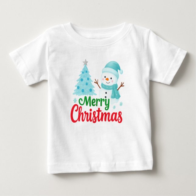Snowman Holiday Cheer Baby T-Shirt (Front)