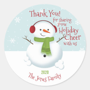 Snowman Holiday Cheer Classic Round Sticker