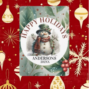 Snowman Holiday Christmas Wishes