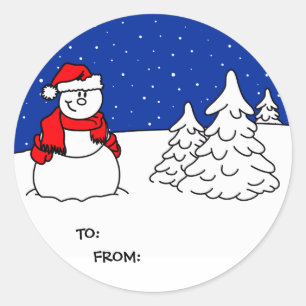Snowman Holiday Gift Stickers