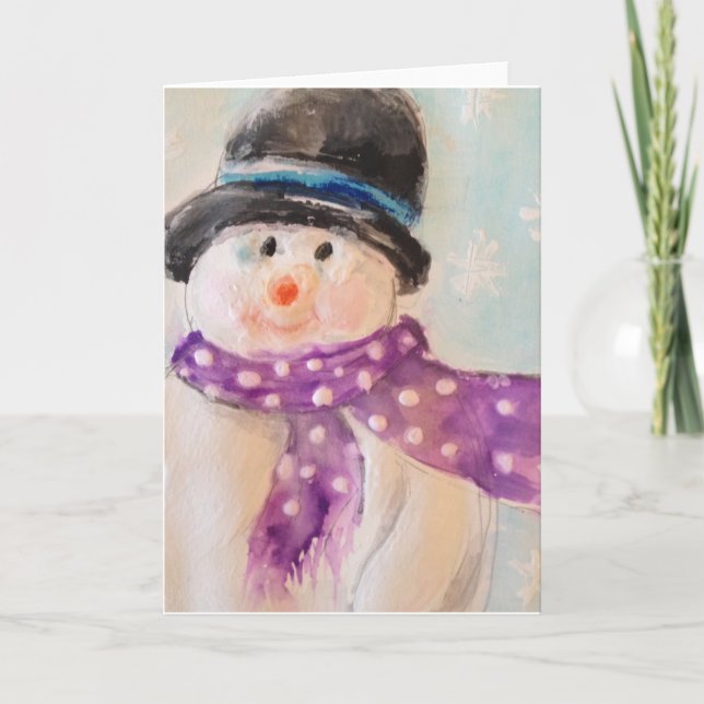 Snowman holiday Greeting Card (Front)