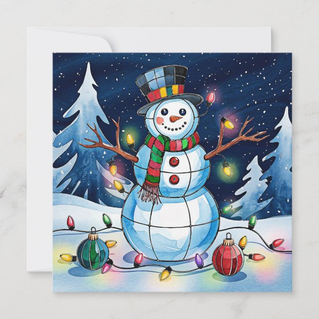 Snowman Holiday Greeting Card (Front)