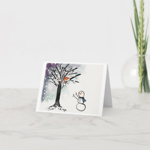 Snowman holiday greeting card, funny card