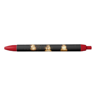 Snowman Holiday Light Display Black Ink Pen