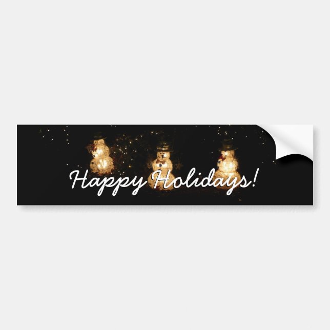 Snowman Holiday Light Display Bumper Sticker (Front)