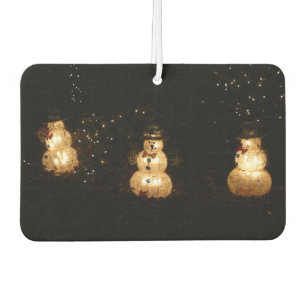 Snowman Holiday Light Display Car Air Freshener