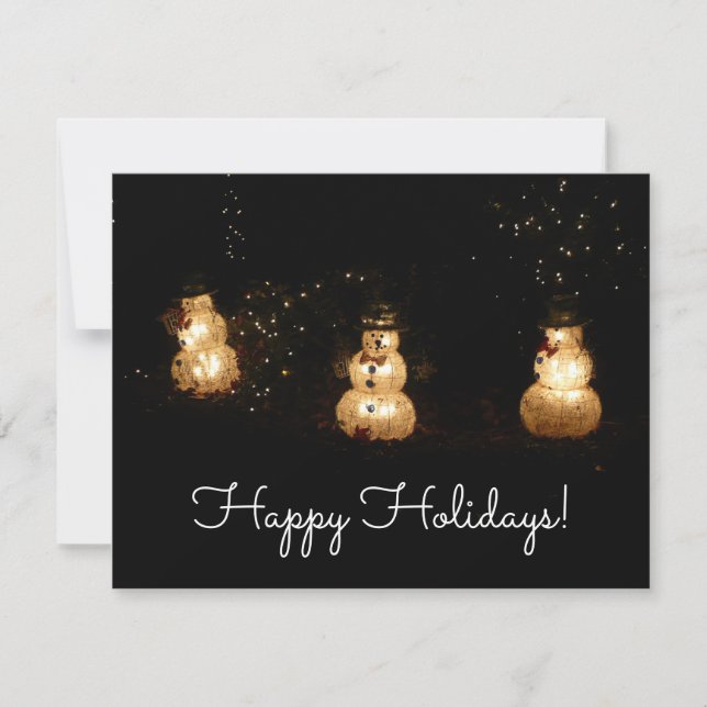 Snowman Holiday Light Display Card (Front)