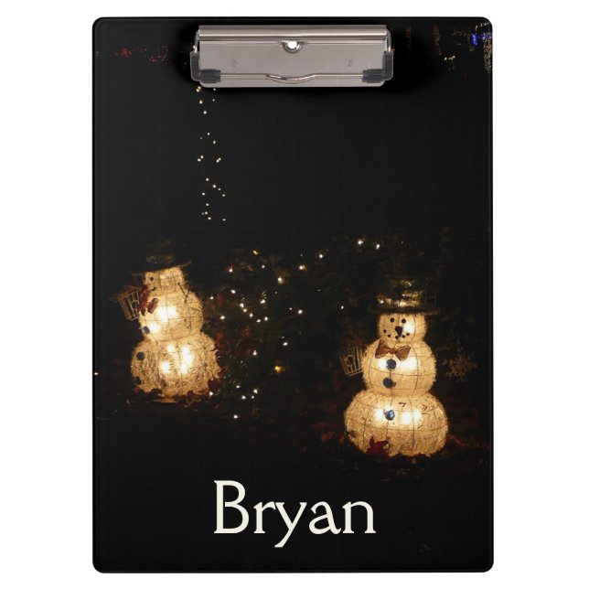 Snowman Holiday Light Display Clipboard (Front)