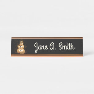 Snowman Holiday Light Display Desk Name Plate
