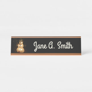 Snowman Holiday Light Display Desk Name Plate