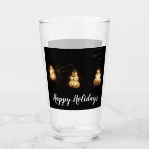 Snowman Holiday Light Display Glass