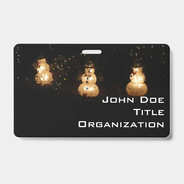 Snowman Holiday Light Display ID Badge (Front)
