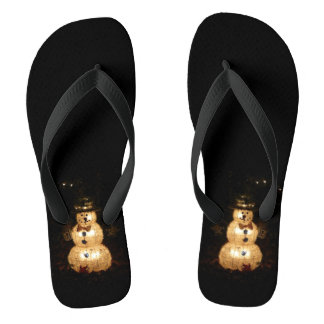 Snowman Holiday Light Display Jandals