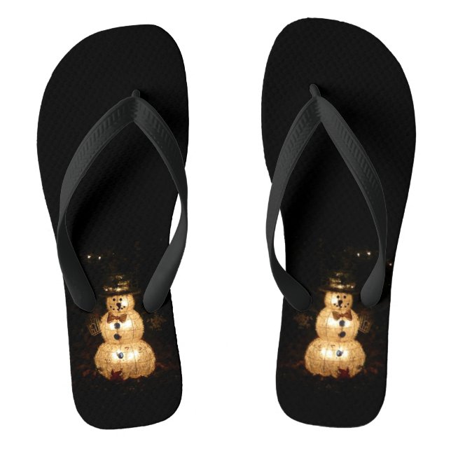 Snowman Holiday Light Display Jandals (Footbed)