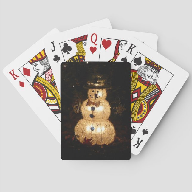 Snowman Holiday Light Display Playing Cards (Back)