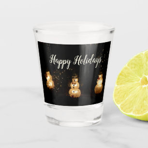 Snowman Holiday Light Display Shot Glass