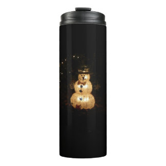 Snowman Holiday Light Display Thermal Tumbler