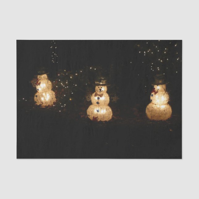 Snowman Holiday Light Display Tissue Paper (Front)