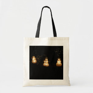 Snowman Holiday Light Display Tote Bag