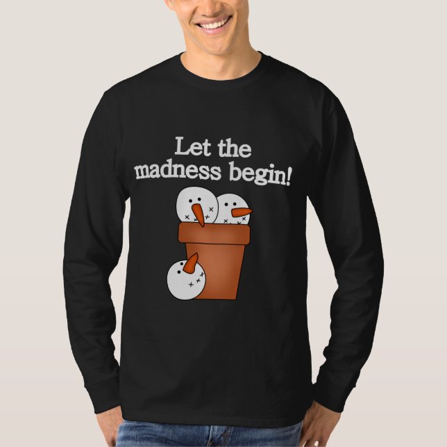 Snowman Holiday Madness T-shirts and Gifts (Front)