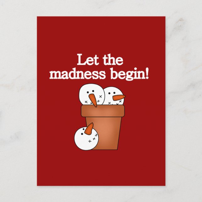 Snowman Holiday Madness T-shirts and Gifts (Front)