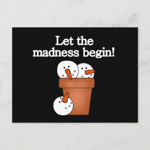 Snowman Holiday Madness T-shirts and Gifts Postcard