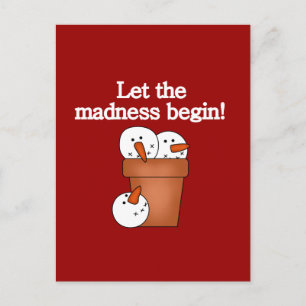 Snowman Holiday Madness T-shirts and Gifts Postcard