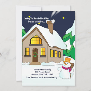Snowman Holiday Moving Announcement