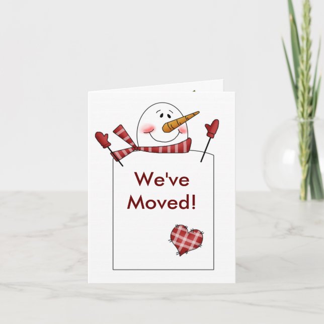 SNOWMAN Holiday New Home Moving Card (Front)