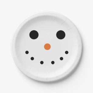Snowman Holiday Paper Plates