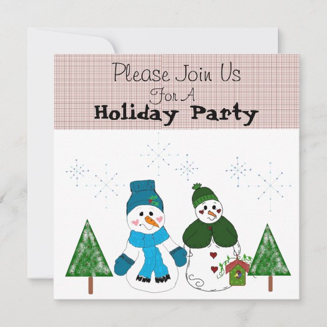 Snowman Holiday Party Invitation (Front)