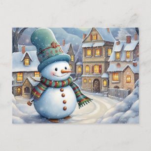 Snowman Holiday Postcard