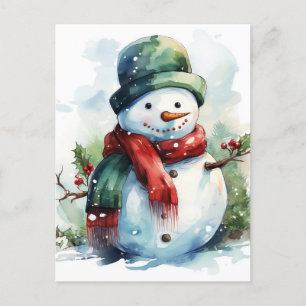 Snowman Holiday Postcard
