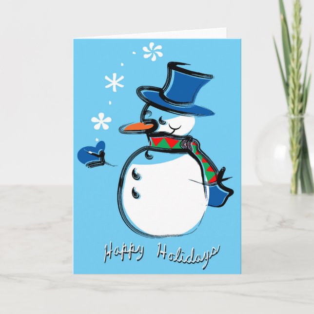 Snowman Holidays Holiday Card (Front)