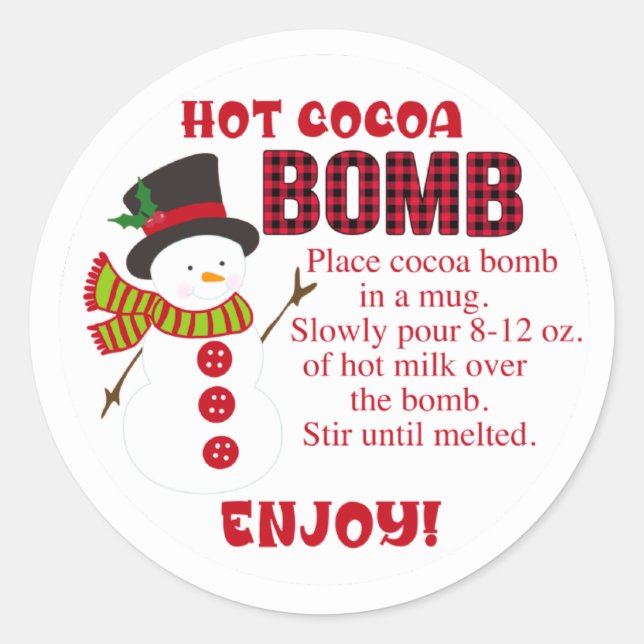 Snowman Hot cocoa bomb sticker (Front)