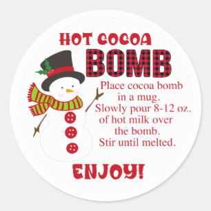 Snowman Hot cocoa bomb sticker