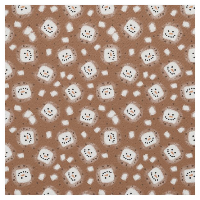 Snowman Hot Cocoa  Fabric (Swatch)