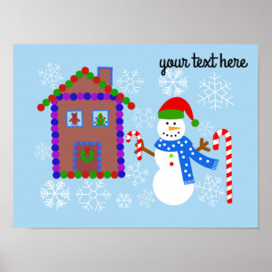 Snowman & House #1 Poster