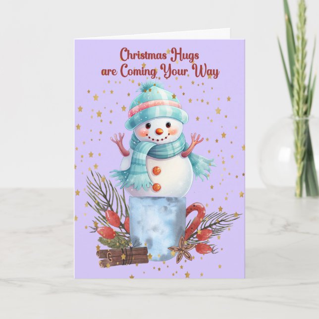 Snowman Hugs Christmas Cards (Front)