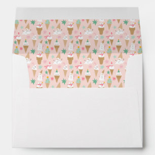 Snowman Ice Cream Cones Christmas Pattern Envelope