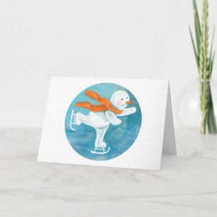 Snowman Ice Skater  Card