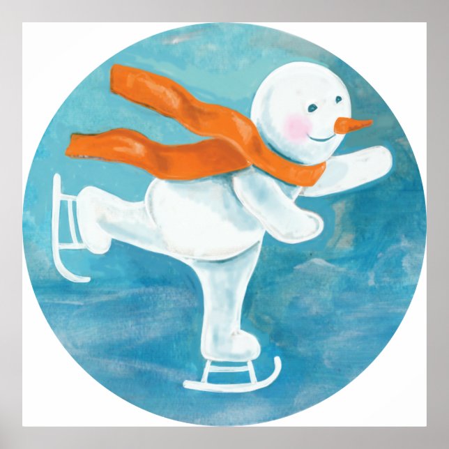 Snowman Ice Skater Poster (Front)