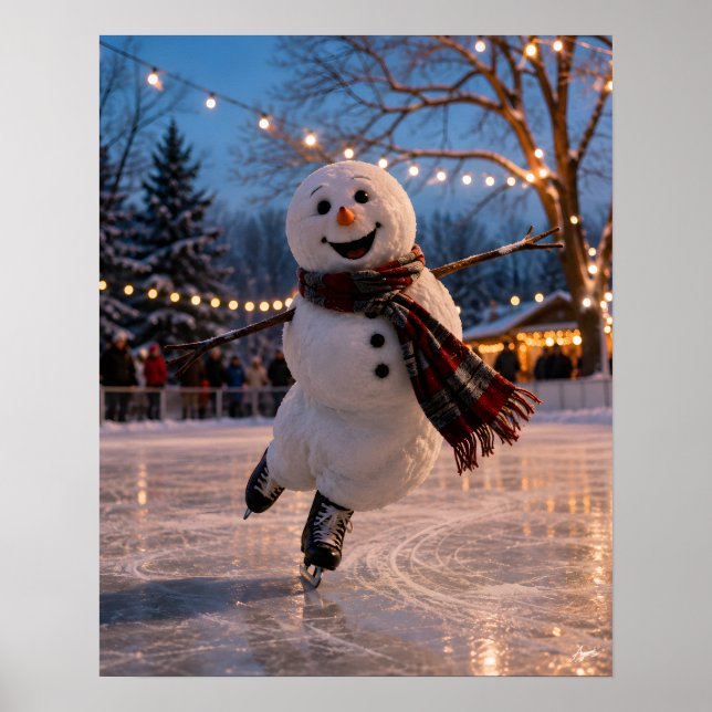 Snowman Ice Skating Debut Poster (Front)
