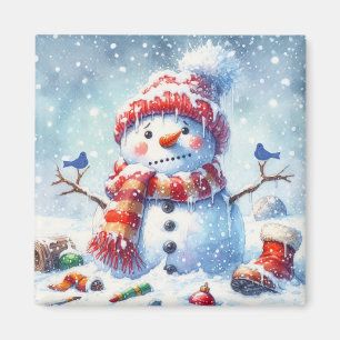 Snowman Iced Over Magnet