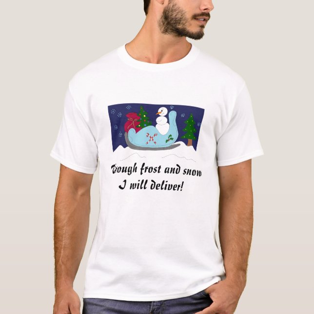 Snowman in a Sleigh T-Shirt (Front)