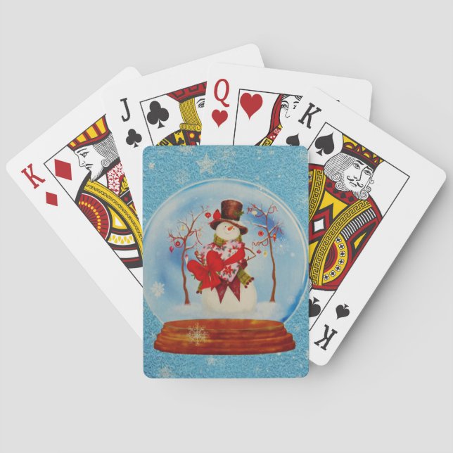 Snowman in a Snow Globe Playing Cards (Back)