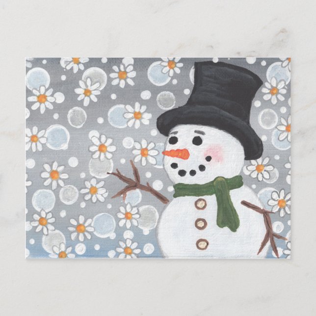 Snowman in a Snowstorm Postcard (Front)