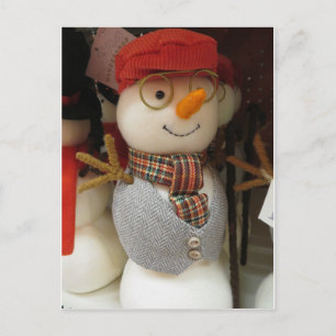 Snowman In Glasses Postcard