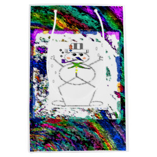 "Snowman in Living Color" (Medium) Gift Bag
